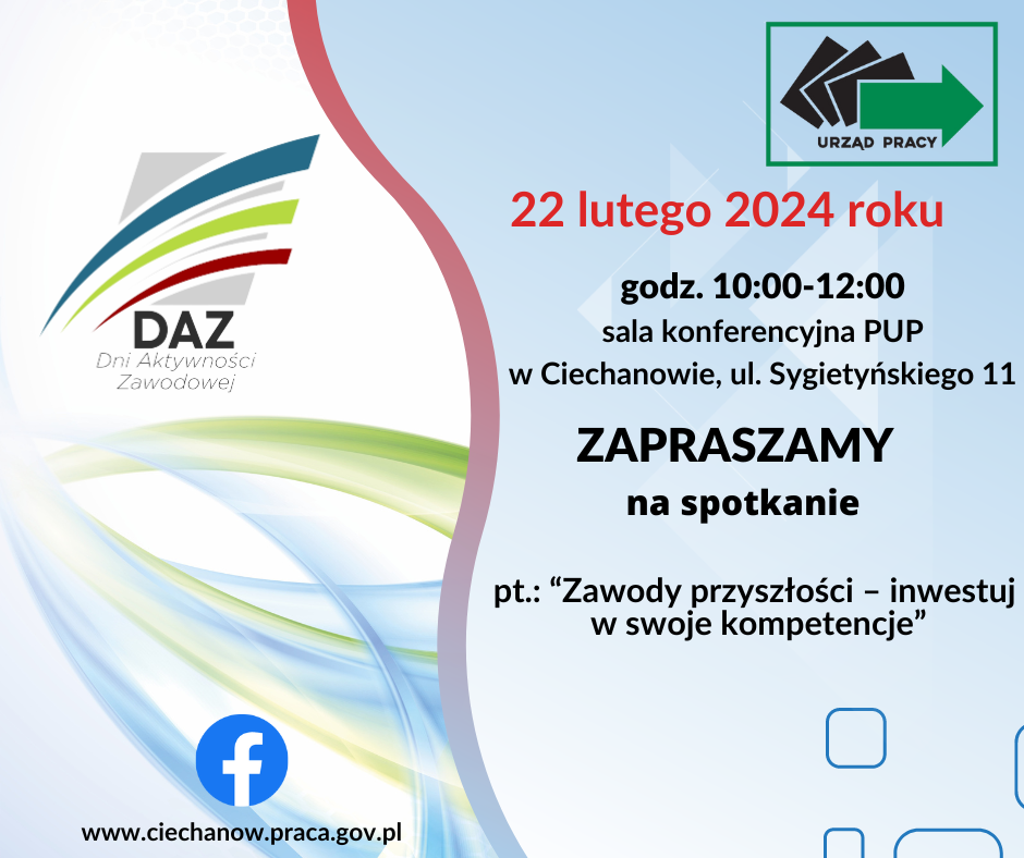 Plakat Dni Aktywności Zawodowej w dniu 22.02.2024 roku