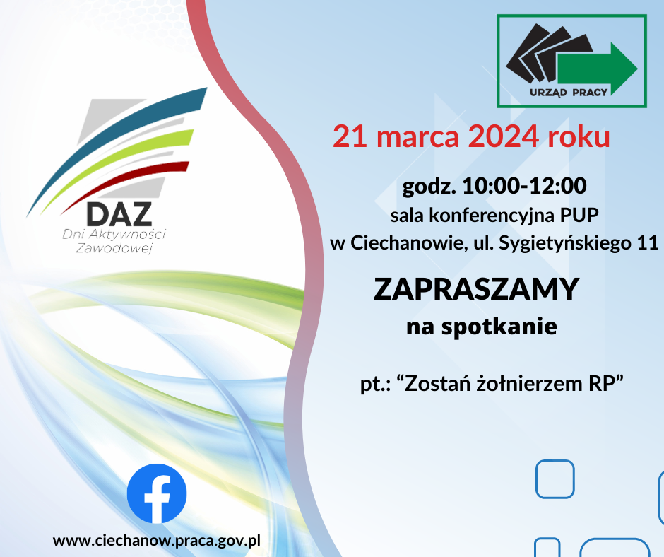 Plakat Dni Aktywności Zawodowej 21.03.2024