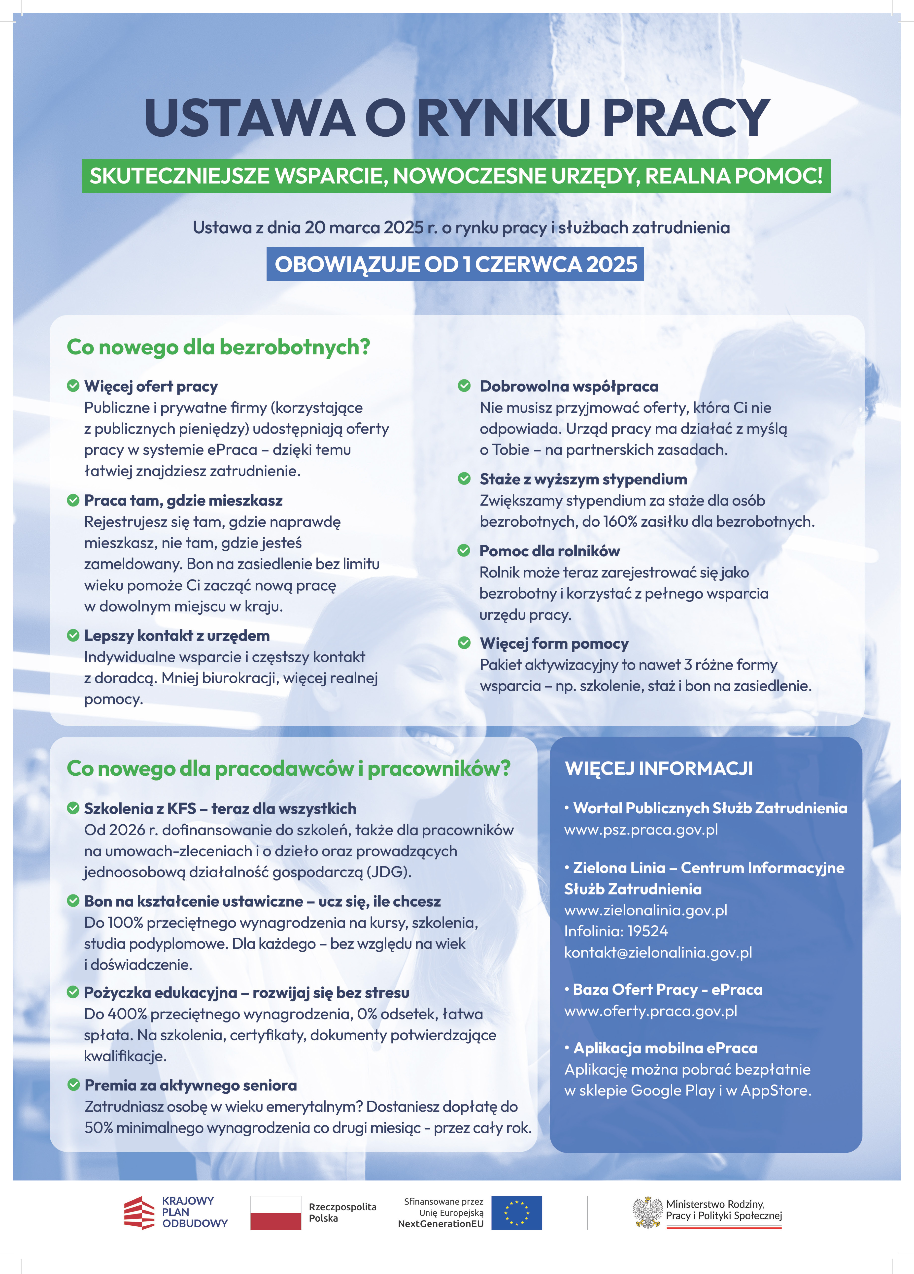 Zdjęcie artykułu Plakat-Ustawa o rynku pracy i służbach zatrudnienia