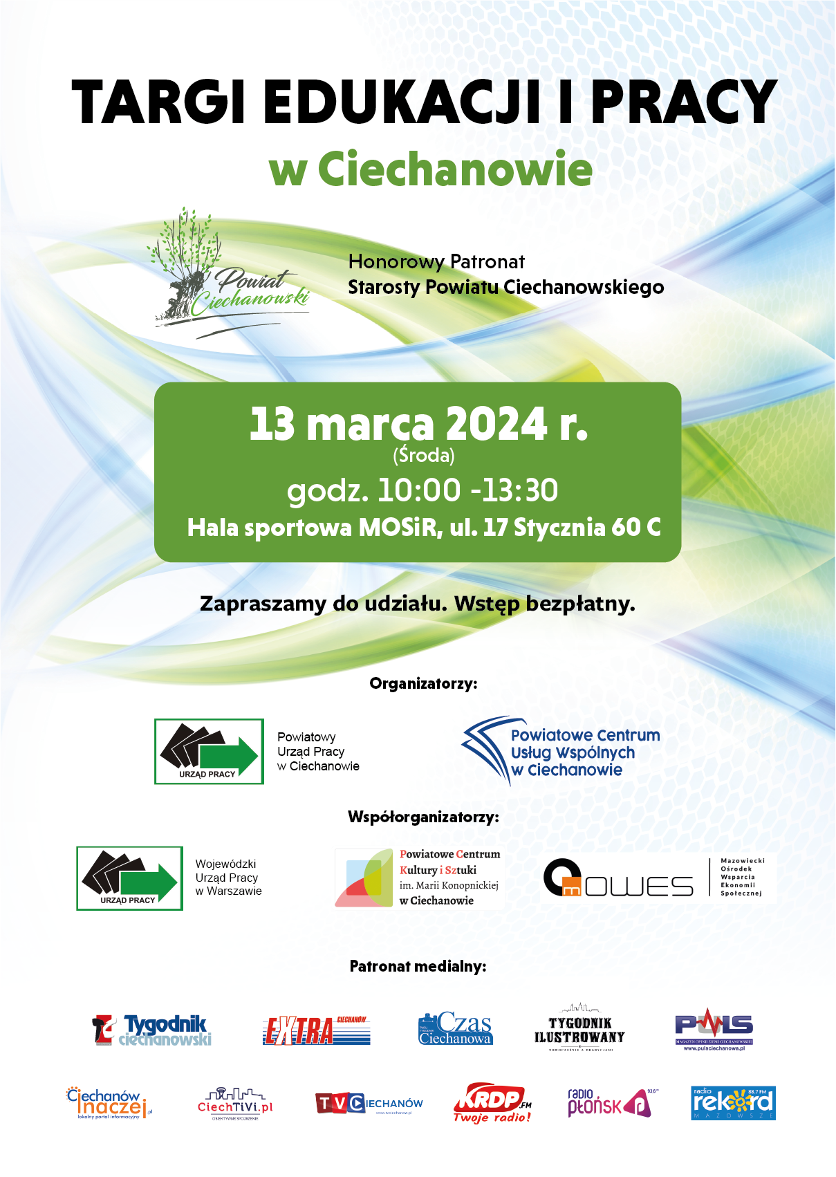 Targi Edukacji i Pracy w Ciechanowie w dniu 13.03.2024r. - plakat