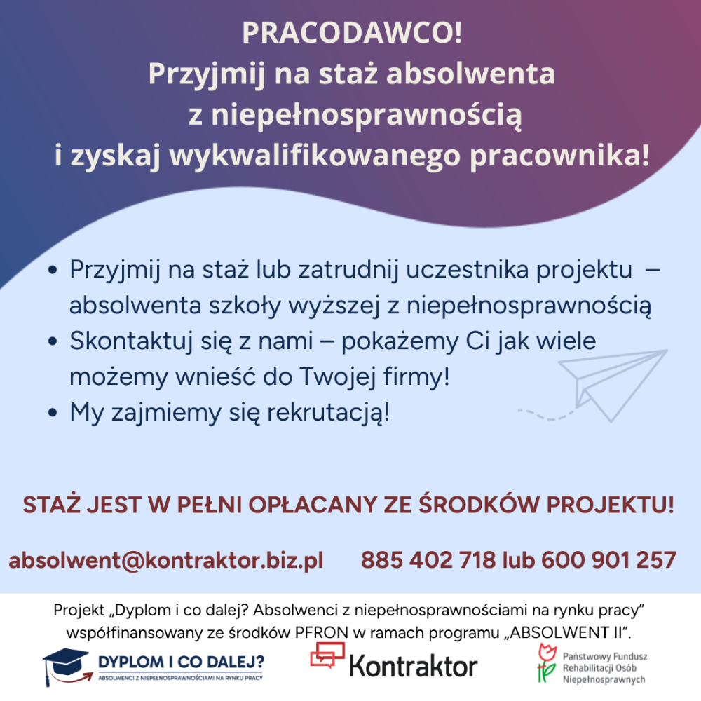 Plakat Dyplom i co dalej